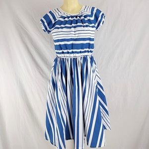 HP! Land End Girl Blue and white Dress Fit & Flare